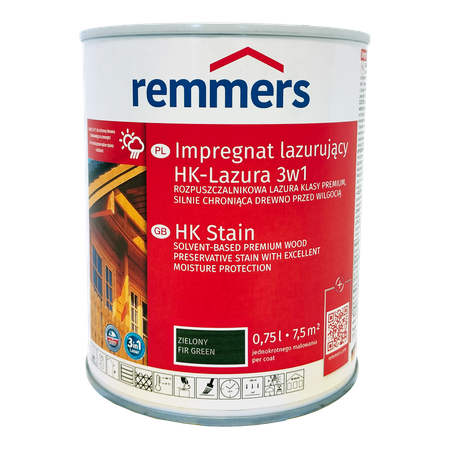 Remmers HK Lasur 0,75 L Zielony – Impregnat 3w1 do drewna