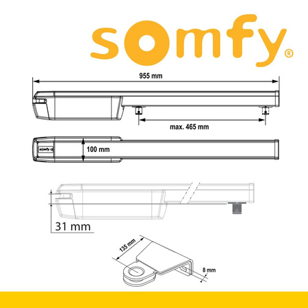 Somfy Ixengo L 24V Comfort Pack iO Napęd Do Bram Skrzydłowych 2-skrzydłowy