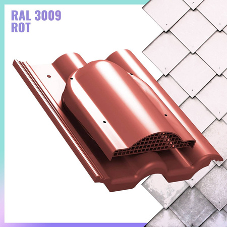 WYWIETRZNIK TILE P60 P1805 PAROTEC Wywietrznik RAL 3009-Rot TILE P60 P1805 (połaciowy)