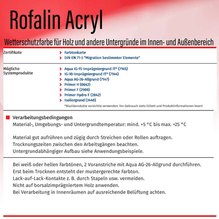 Remmers ROFALIN ACRYL 20 L Farba chroniąca przed czynnikami atmosferycznymi biały (RAL 9016) | 2330