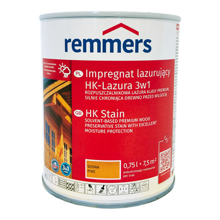 Remmers HK Lasur 0,75 L Sosna – Impregnat 3w1 do drewna