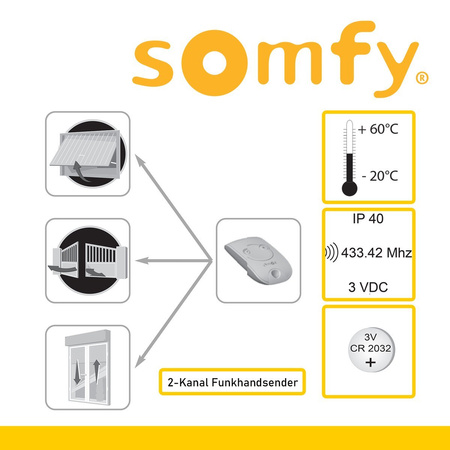 SOMFY KEYTIS NS 2 RTS 1841026C Pilot 2-kanałowy 