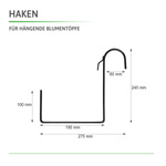8x Hak wieszak na balustarde do doniczki DRTC500 / DRT500