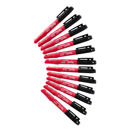 Milwaukee INKZALL™ Permanentmarker – 12 szt. czarnych markerów 1 mm