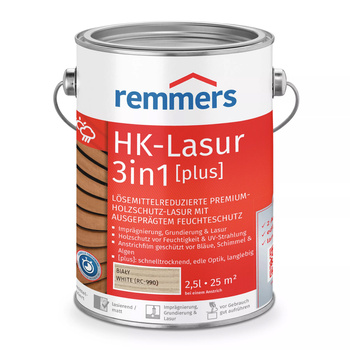 Remmers HK-Lazura 3w1 Plus Biały 2,5 L – impregnat do drewna zewnętrznego