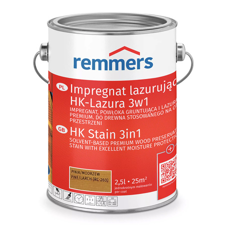 Remmers HK Lasur 2,5 L Pinia/Modrzew – Impregnat 3w1 do drewna