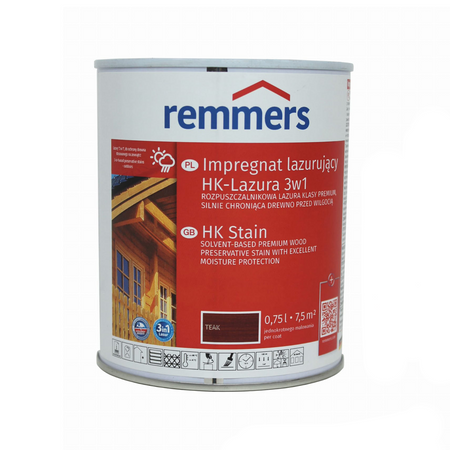 Remmers HK Lasur 0,75 L Teak – Impregnat 3w1 do drewna