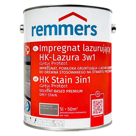 Remmers HK-Lasur Grey-Protect 5 L - srebrnoszary