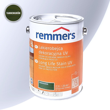 Remmers Dauershutz-Lasur UV Ciemno zielony 2,5L Lakierobejca Dekoracyjna UV