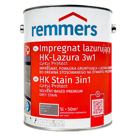 Remmers HK-Lasur Grey-Protect 5 L - szary wodny