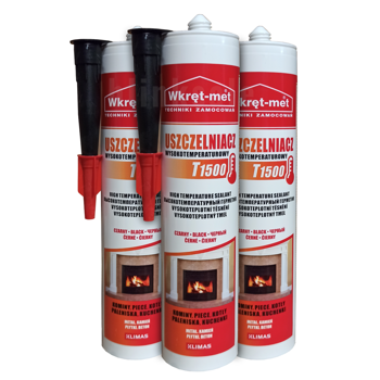 3 x USZCZELNIACZ WYSOKOTEMP. 1500 °C CZARNY WKRĘT-MET KLIMAS 310 ml, 3 szt.