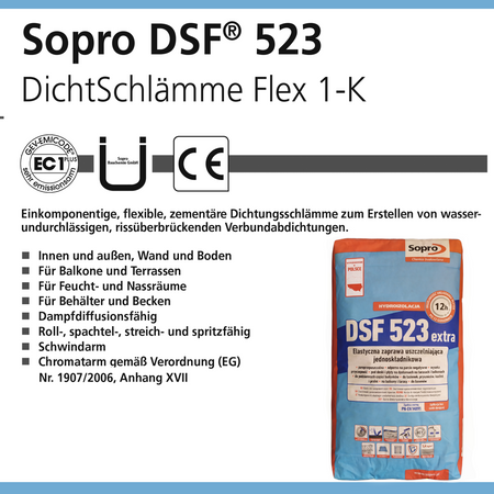 SOPRO DSF 523 DichtSchlämmeFlex 1K szlam uszczelniający hydroizolacja 20 KG