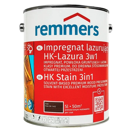 Remmers Aidol HK Lasur lazura ochronna do drewna 5 L - teak