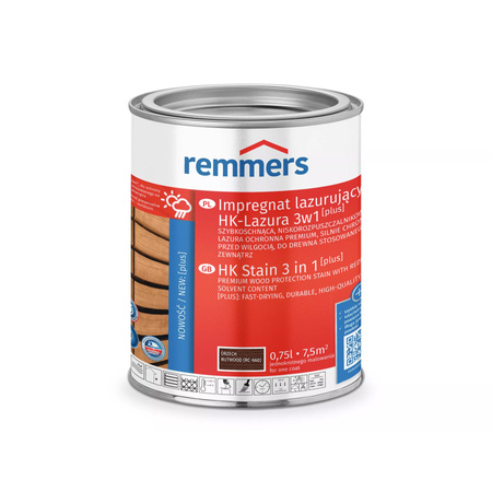 Remmers HK-Lazura 3w1 Plus Orzech 0,75 L – impregnat do drewna zewnętrznego