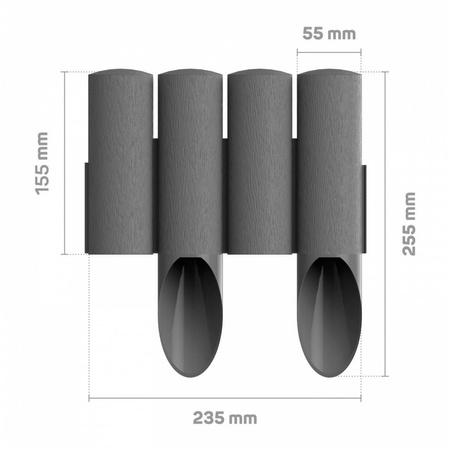 Cellfast palisada 4 STANDARD grafitowa 14,5 cm x 2,3 m /pudełko/ 