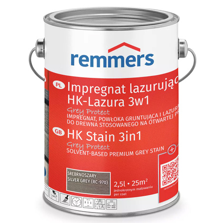 Remmers HK Lasur Grey Protect 2,5 L Srebrnoszary – Impregnat 3w1 do drewna