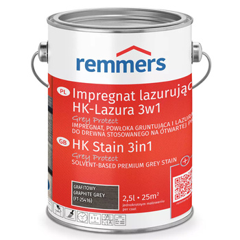 Remmers HK Lasur Grey Protect 2,5 L Grafitowoszary – Impregnat 3w1 do drewna