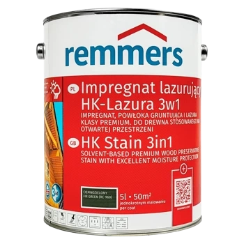 Remmers HK Lasur 5 L Ciemnozielony – Impregnat 3w1 do drewna