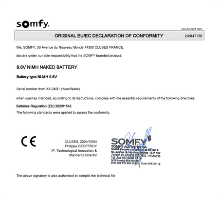 Somfy Bateria zasilania awaryjnego 9001001