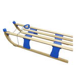 SKŁADANE DREWNIANE SANKI CZERWONE (uchwyt do ciągnięcia + linka) 