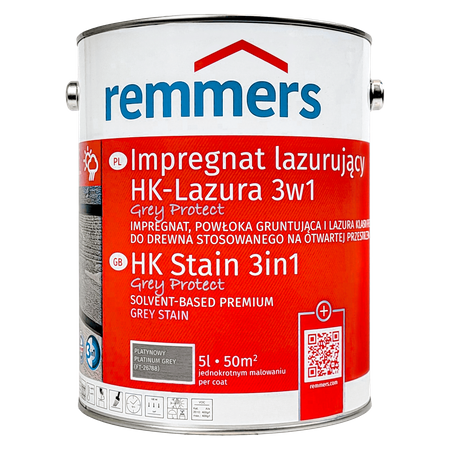 Remmers HK Lasur Grey Protect 5 L Platynowoszary – Impregnat 3w1 do drewna