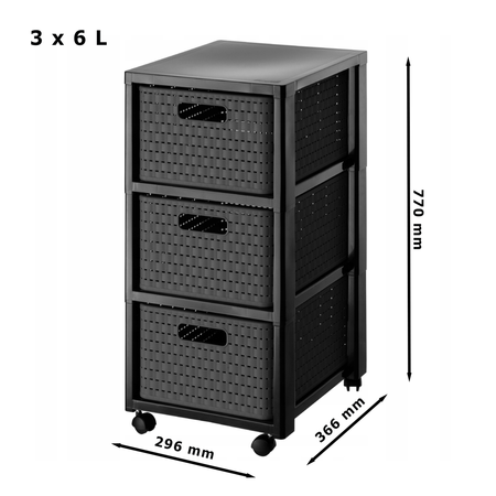 Rotho Regał Country Home 3x18L/A4 Antracyt