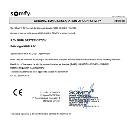Somfy Bateria zasilania awaryjnego 9001001