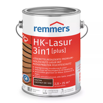 REMMERS HK-LAZURA 3w1 PLUS impregnat do drewna zewnętrznego 2,5 L – Kasztan