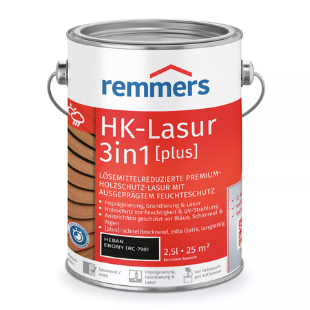 REMMERS HK-LAZURA 3w1 PLUS impregnat do drewna zewnętrznego 2,5 L – Heban