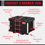 MILWAUKEE 4932472130 Skrzynia Packout 3 szuflady