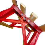 SKŁADANE DREWNIANE SANKI CZERWONE (uchwyt do ciągnięcia + linka) 