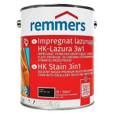 Remmers HK Lasur 5 L Heban – Impregnat 3w1 do drewna