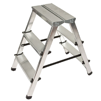 Drabina aluminiowa taboret dwustronna 2-elementowa 3 szczeble