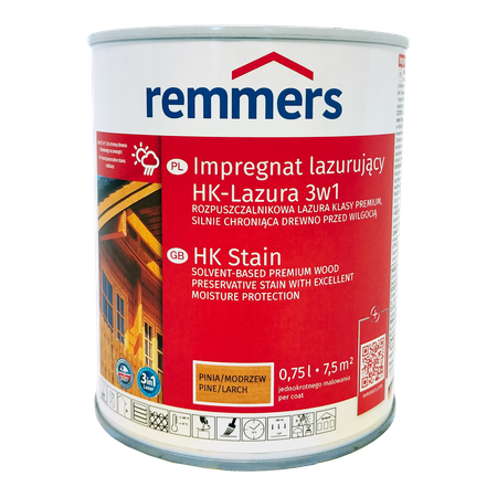 Remmers HK Lasur 0,75 L Pinia/Modrzew – Impregnat 3w1 do drewna