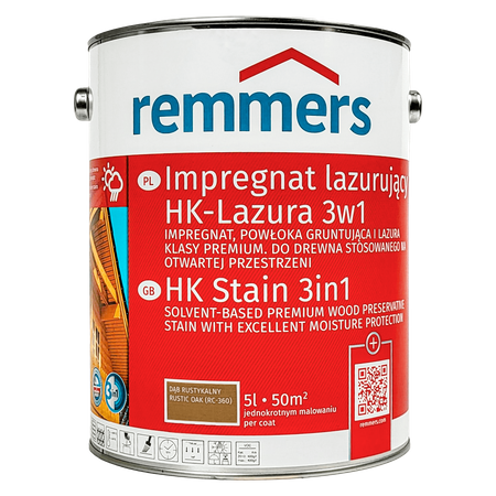 Remmers HK Lasur 5 L Dąb Rustykalny – Impregnat 3w1 do drewna