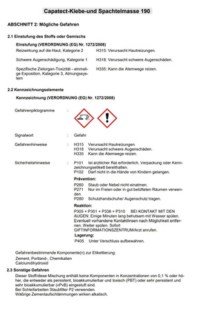 CAPAROL Capatect 190 - masa klejąco-szpachlowa 25 kg, szara