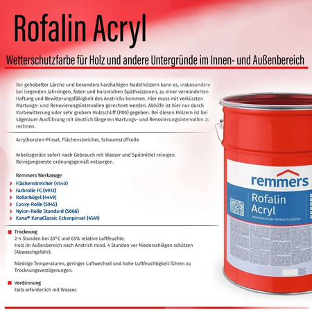 Remmers ROFALIN ACRYL 20 L Farba chroniąca przed czynnikami atmosferycznymi biały (RAL 9016) | 2330