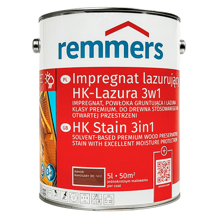 Remmers HK Lasur 5 L Mahoń – Impregnat 3w1 do drewna