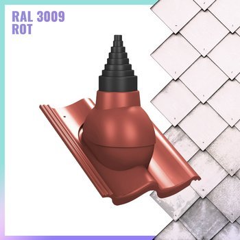 Parotec Przejście ant. Typ: P1803 RAL 3009 - Rot PA56 Przejście antenowe do dachówek betonowych i ceramicznych