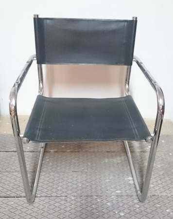 Krzesło skórzane obicie metalowa konstrukcja
