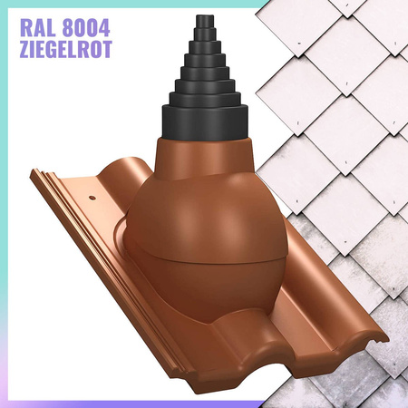 PRZEJŚCIE ANT. PA56 P1809 PAROTEC Przejście ant. RAL 8004-Ziegelrot PA56 P1809 Przejście antenowe do dachówek betonowych i ceramicznych