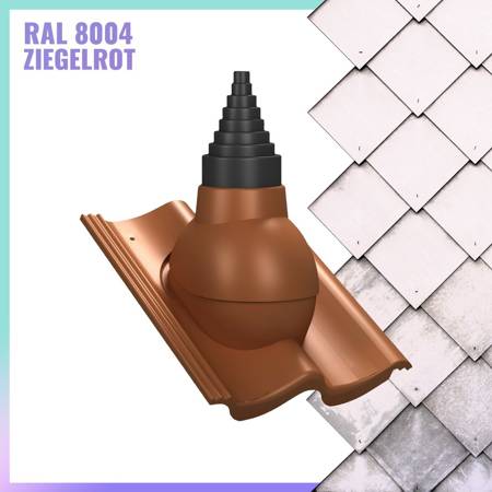 Parotec Przejście ant. Typ: P1803 RAL 8004 - Ziegelrot PA56 Przejście antenowe do dachówek betonowych i ceramicznych