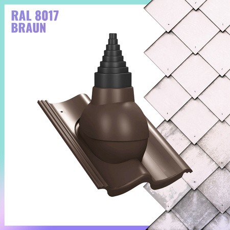 Parotec Przejście ant.Typ: P1803 RAL 8017 - Braun PA56 Przejście antenowe do dachówek betonowych i ceramicznych